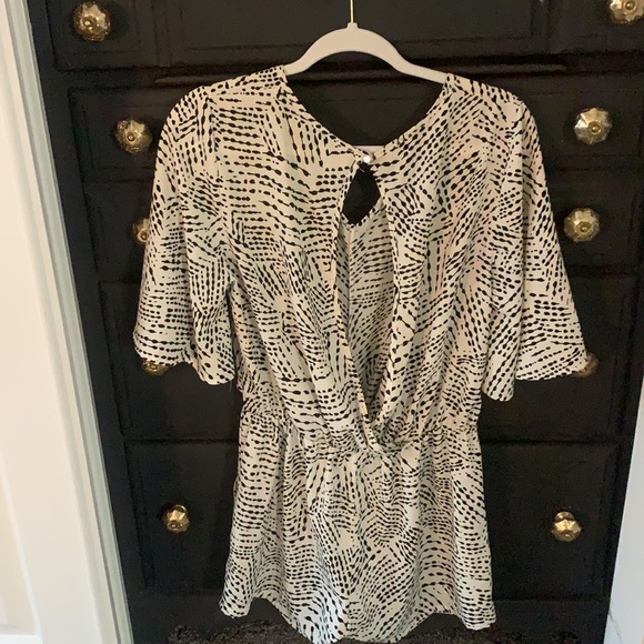 Tyche Black and White Print Romper - Picture 2 of 4